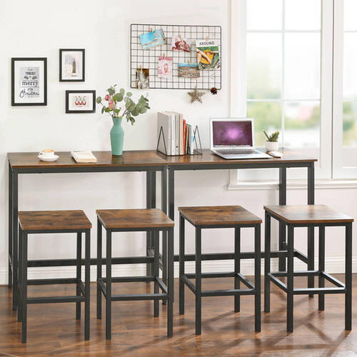 BARTISCH in Metall, Holzwerkstoff 100/40/90 cm   - Schwarz/Braun, Trend, Holzwerkstoff/Metall (100/40/90cm) - Boxxx