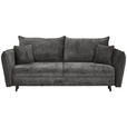 SCHLAFSOFA  mit Rücken echt, Schlafen auf Sitzhöhe, Liegefunktion Chenille Grau  - Schwarz/Grau, KONVENTIONELL, Holz/Textil (238/99/108cm) - Carryhome