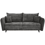 SCHLAFSOFA in Chenille Grau  - Schwarz/Grau, KONVENTIONELL, Holz/Textil (238/99/108cm) - Carryhome
