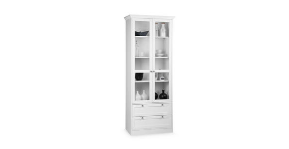 VITRINE in Weiß - Schwarz/Weiß, Basics, Holzwerkstoff/Metall (80/200/45cm) - Carryhome