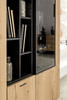 HIGHBOARD Balkeneiche furniert Anthrazit, Eichefarben  - Eichefarben/Anthrazit, Natur, Glas/Holz (113,8/139-145,7/41,5cm) - Livetastic