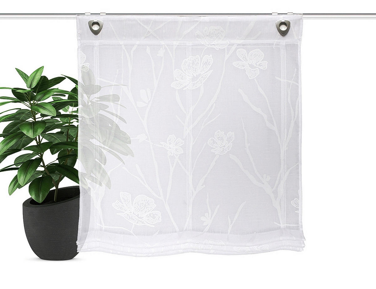 RAFFROLLO  halbtransparent   100/130 cm   - Weiß, Natur, Textil (100/130cm)
