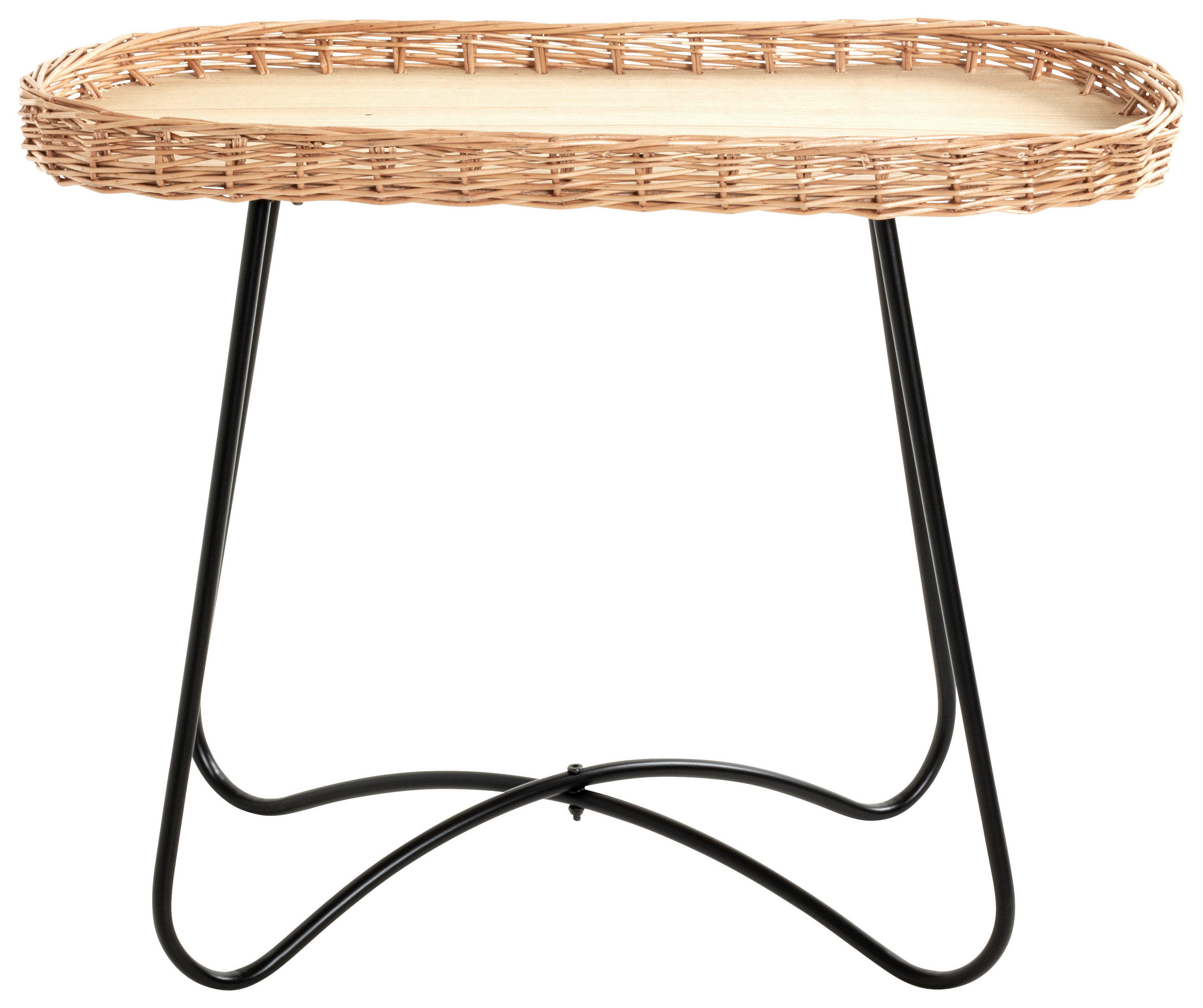 MIZICA, naravne barve, črna  - črna/naravne barve, Basics, kovina/leseni material (70/30/55cm) - MID.YOU