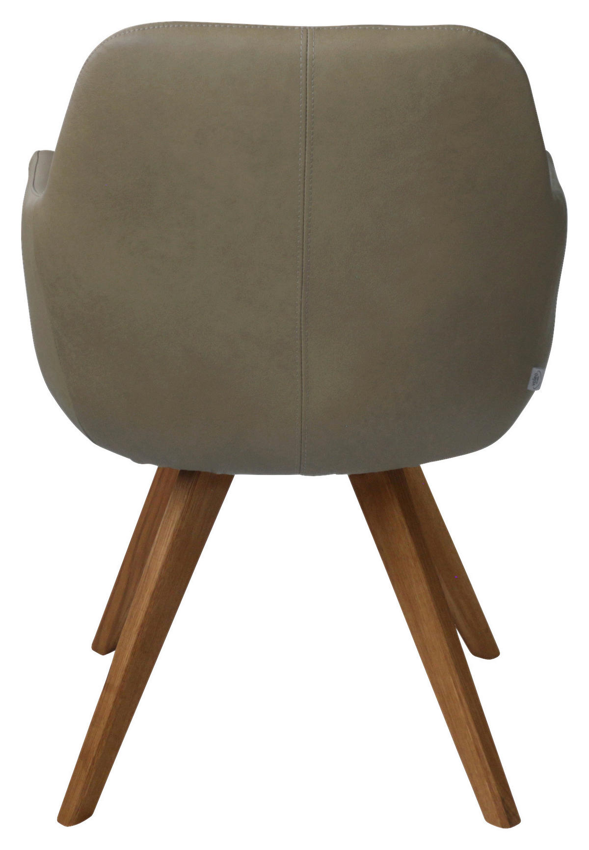 ARMLEHNSTUHL  in Echtleder pigmentiert  - Eichefarben/Graubraun, Design, Leder/Holz (57/85,5/65cm) - Voleo