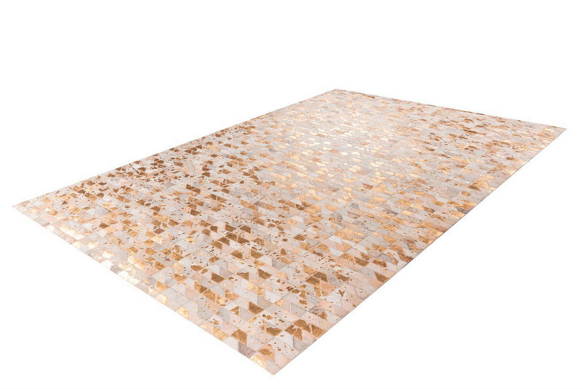 FLACHWEBETEPPICH 120/170 cm Lavin 725 Gold / Multi Multicolor, Goldfarben  - Goldfarben/Multicolor, KONVENTIONELL, Leder/Textil (120/170cm)