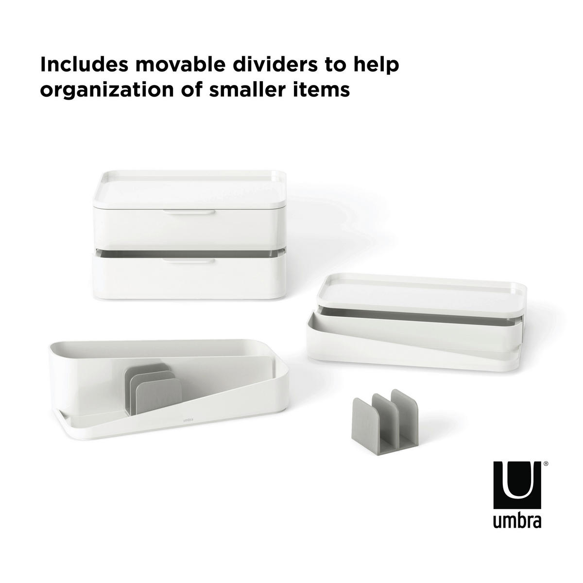ORGANIZATOR ZA KOZMETIKU  siva, bijela  GLAM  - bijela/siva, Basics, plastika (48,4/24,8/26,7cm) - Umbra
