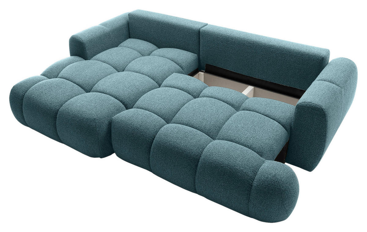 ECKSOFA Türkis Struktur  - Türkis/Schwarz, KONVENTIONELL, Kunststoff/Textil (172/272cm) - Carryhome
