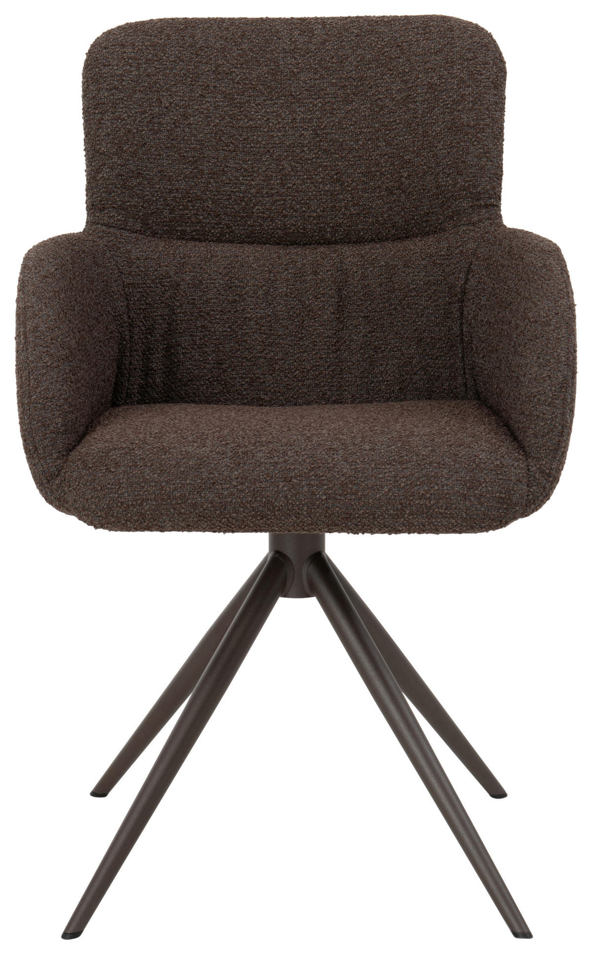 ARMLEHNSTUHL  in beflockt  - Dunkelbraun/Grau, Design, Textil/Metall (57/91/61cm) - Bert Plantagie