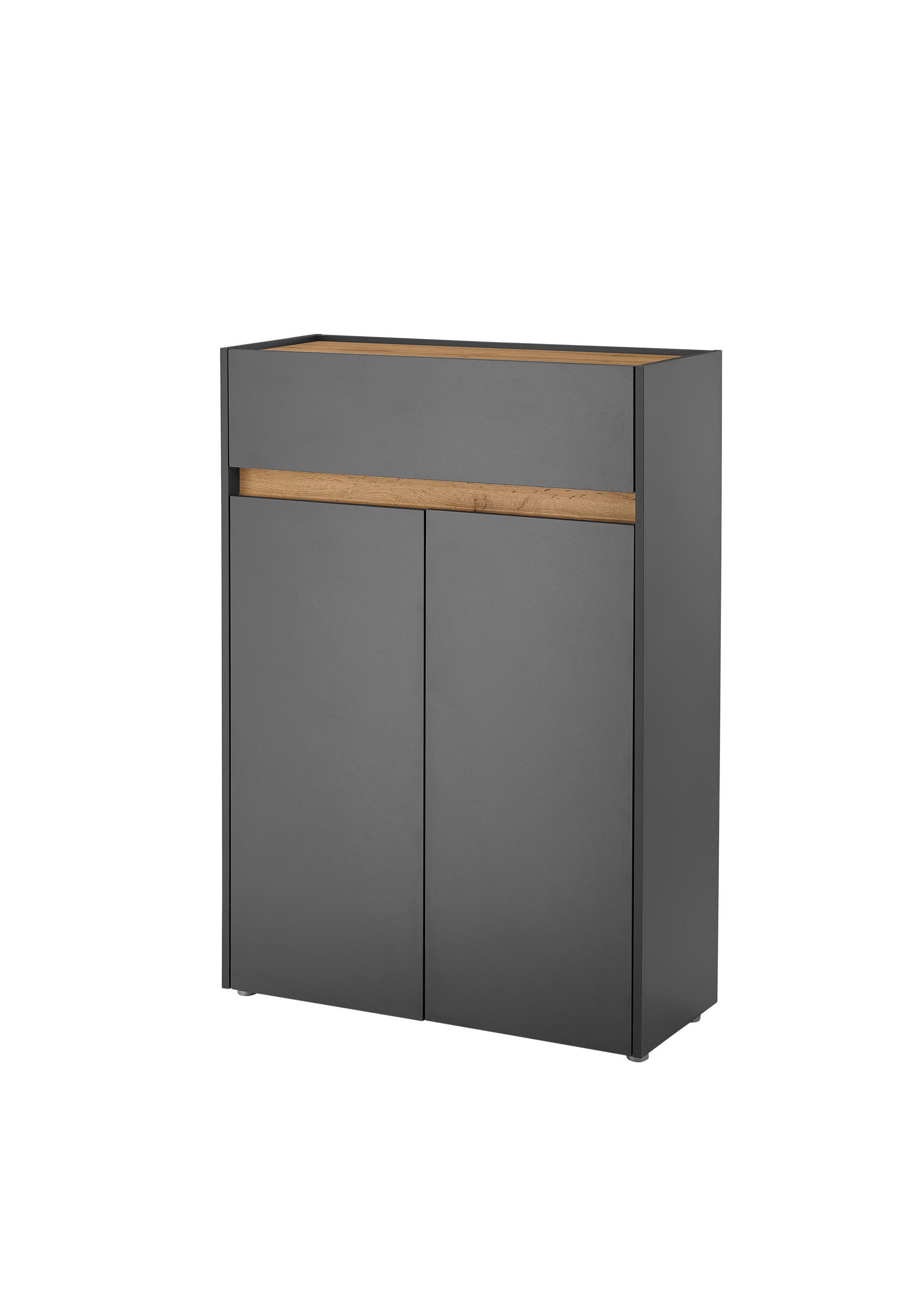 SCHUHSCHRANK Anthrazit, Eiche Wotan  - Anthrazit/Eiche Wotan, Design, Holzwerkstoff/Kunststoff (85/122/35cm) - Modante