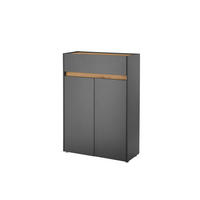 SCHUHSCHRANK Anthrazit, Eiche Wotan  - Anthrazit/Eiche Wotan, Design, Holzwerkstoff/Kunststoff (85/122/35cm) - Modante