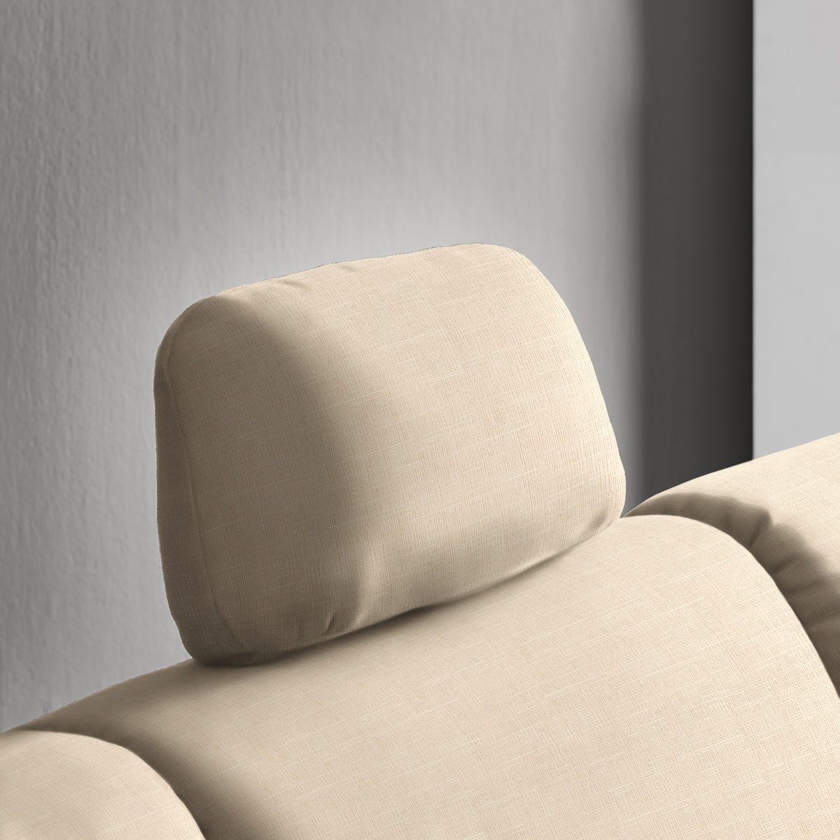 ECKSOFA in Chenille Creme  227/208 cm  - Creme/Alufarben, KONVENTIONELL, Textil/Metall (227/208cm) - Sedda