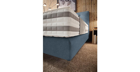 BOXSPRINGBETT 160/200 cm  in Blau  - Blau, KONVENTIONELL, Holz/Textil (160/200cm) - Dieter Knoll