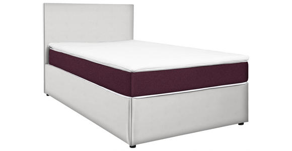 BOXBETT 120/200 cm in Weiß, Brombeere - Brombeere/Weiß, KONVENTIONELL, Holz/Holzwerkstoff (120/200cm) - Carryhome