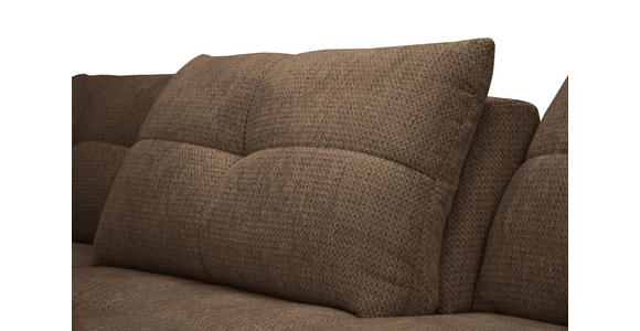 ECKSOFA Terracotta Chenille Armlehnenkissen, Rücken echt, Sitztiefenverstellung  - Terracotta/Schwarz, KONVENTIONELL, Textil/Metall (215/313cm) - Hom`in