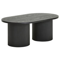 COUCHTISCH Eiche, Pappel furniert oval Schwarz  - Schwarz, Design, Holz/Holzwerkstoff (120/45/70cm) - Livetastic