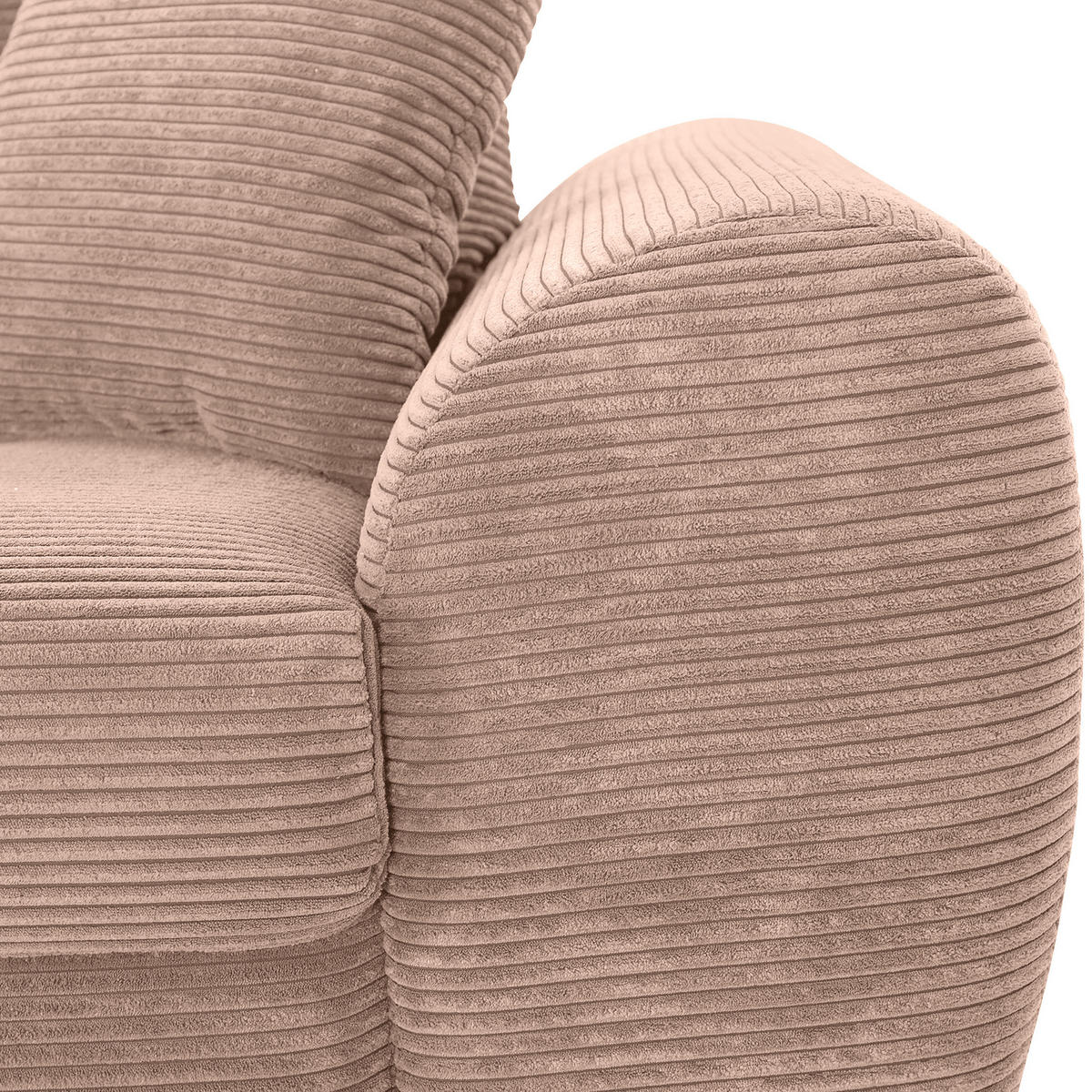 BIGSOFA in Cord Altrosa  - Eichefarben/Altrosa, Konventionell, Holz/Textil (270/72/109cm) - Carryhome
