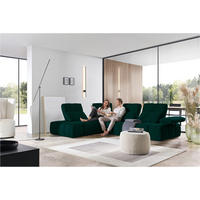 ECKSOFA in Struktur Petrol  - Petrol/Schwarz, Design, Kunststoff/Textil (233/313cm) - Emilio Belluti