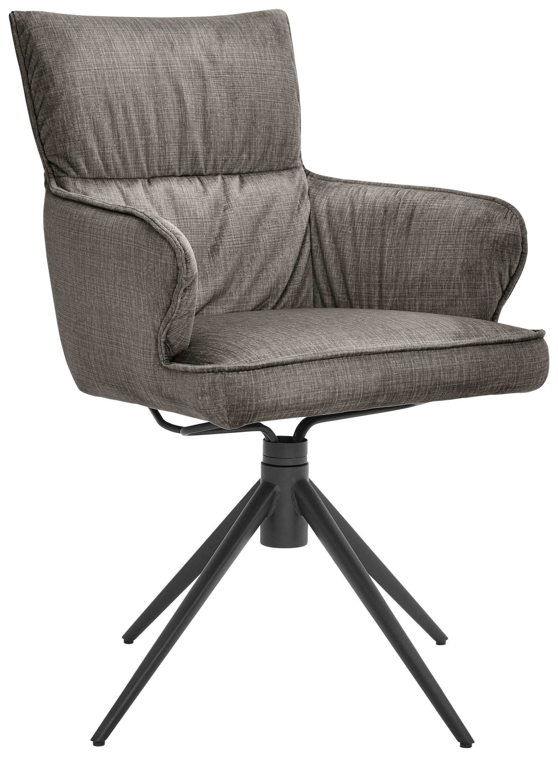 ARMLEHNSTUHL  in Eisen Velours  - Schwarz/Grau, Design, Textil/Metall (58/91/62cm) - Dieter Knoll