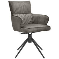 ARMLEHNSTUHL  in Eisen Velours  - Schwarz/Grau, Design, Textil/Metall (58/91/62cm) - Dieter Knoll