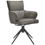 ARMLEHNSTUHL  in Eisen Velours  - Schwarz/Grau, Design, Textil/Metall (58/91/62cm) - Dieter Knoll