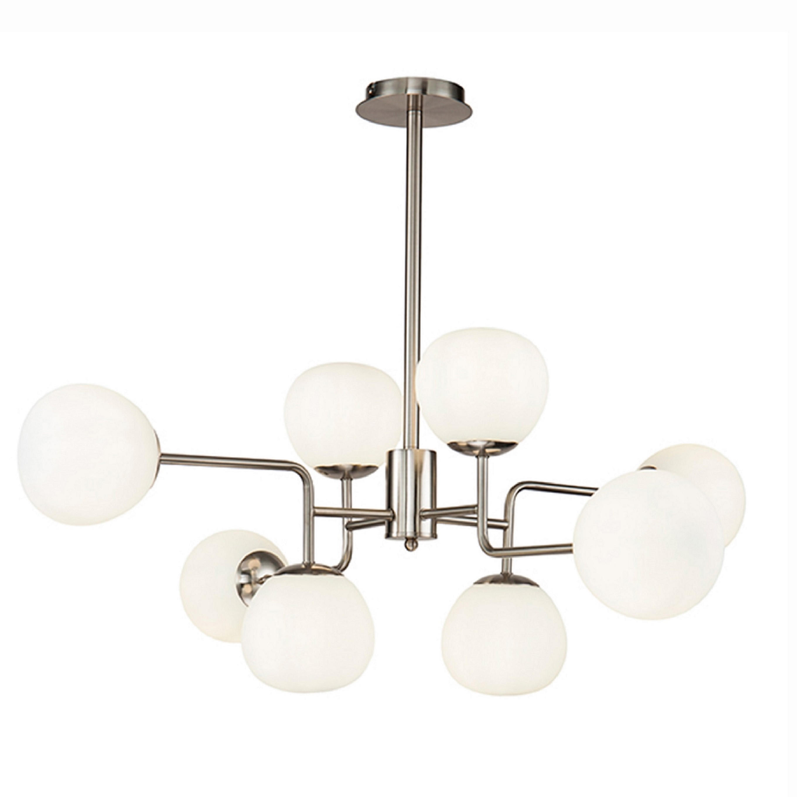 KRONLEUCHTER  96/57/26,5 cm   - Nickelfarben, Trend, Glas/Metall (96/57/26,5cm) - MAYTONI