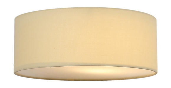 Deckenleuchte Mila Ø 26 cm mit Textilem Lampenschirm - Beige, ROMANTIK / LANDHAUS, Textil/Metall (26/10cm) - James Wood
