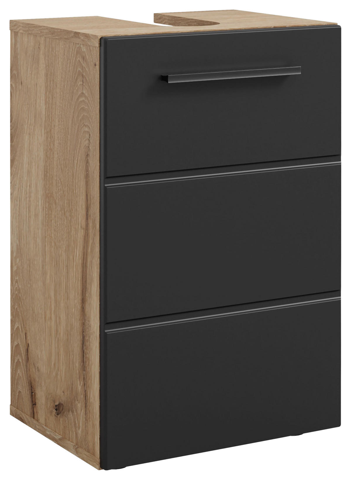 WASCHBECKENUNTERSCHRANK 40/60/31 cm  - Eichefarben/Schwarz, MODERN, Holzwerkstoff/Kunststoff (40/60/31cm) - MID.YOU