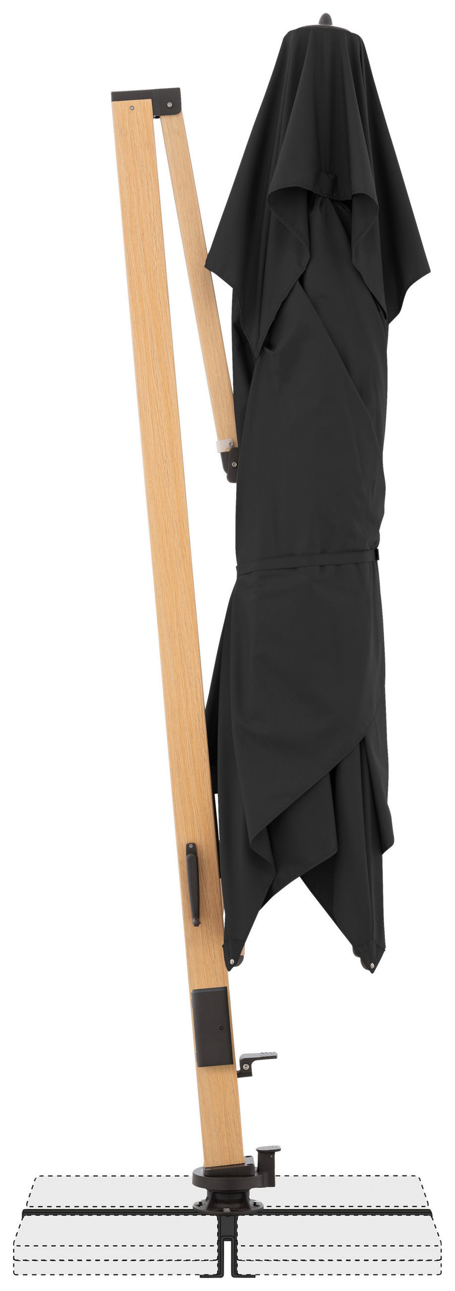 AMPELSCHIRM 400x300 cm  - Eichefarben/Anthrazit, Basics, Textil/Metall (400/300cm) - Doppler