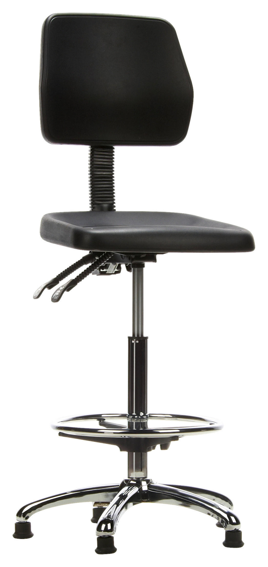 KONTORSPALL  svart, kromfärg  - kromfärg/svart, Modern, metall/plast (42/129/40cm) - MID.YOU