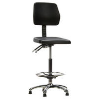 KONTORSPALL  svart, kromfärg  - kromfärg/svart, Modern, metall/plast (42/129/40cm) - MID.YOU