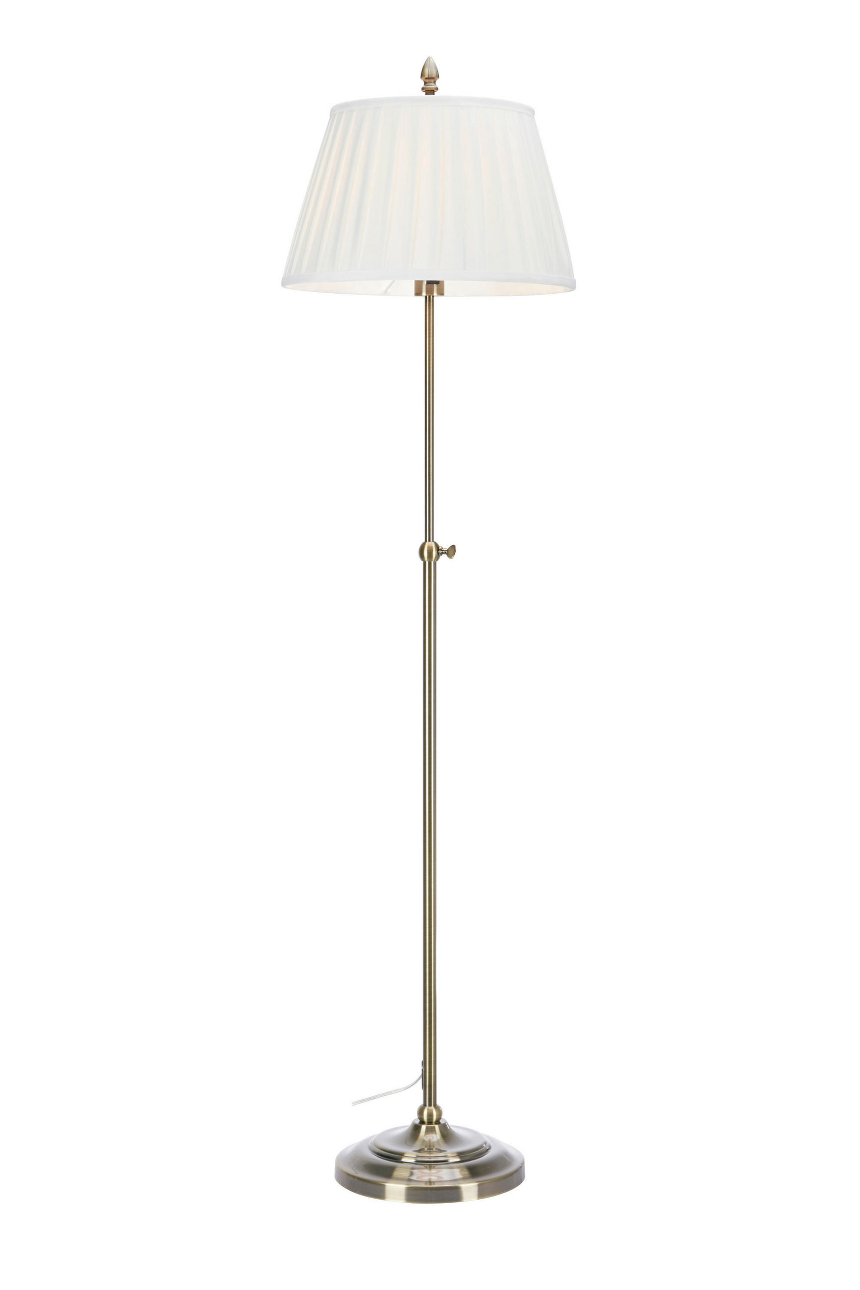 STEHLEUCHTE 38/155 cm    - Messingfarben/Weiß, Design, Textil/Metall (38/155cm) - Markslöjd