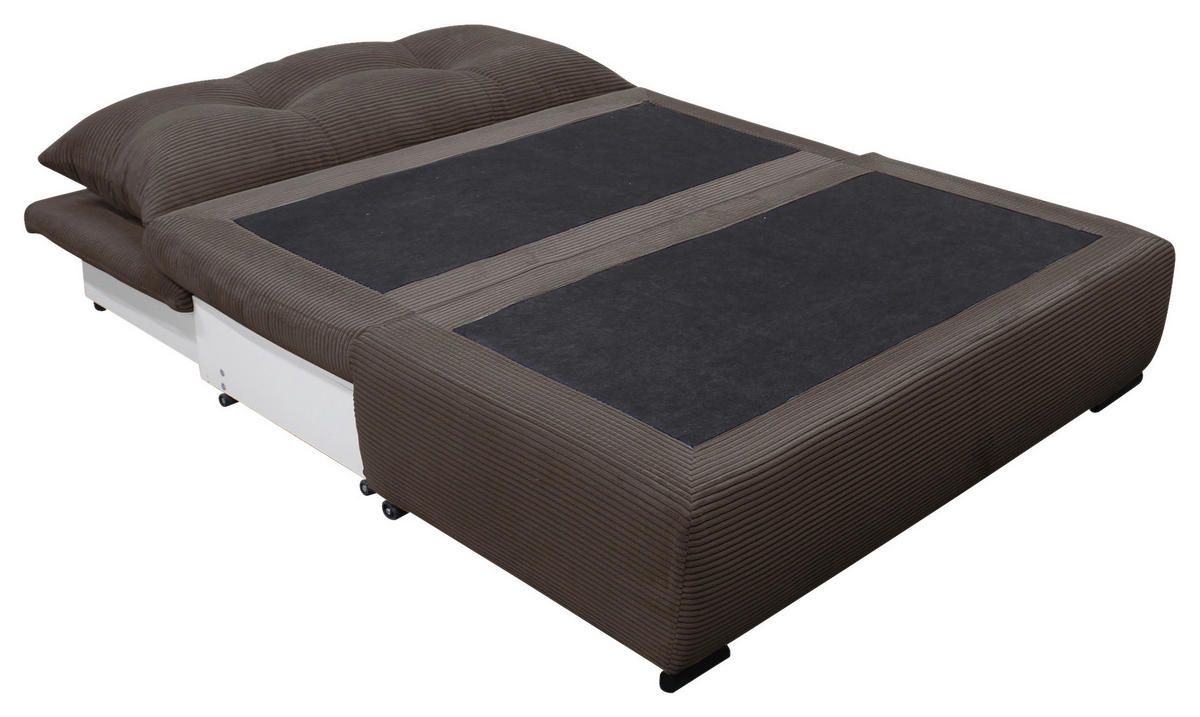 SCHLAFSOFA  in Cord Braun  - Schwarz/Braun, Design, Kunststoff/Textil (154/93/85cm) - MID.YOU