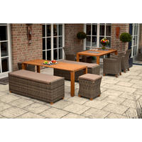 GARTENHOCKER  - Naturfarben/Akaziefarben, KONVENTIONELL, Holz/Kunststoff (45/50/45cm) - Gardenson