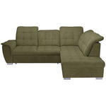 ECKSOFA Olivgrün Chenille  - Chromfarben/Olivgrün, KONVENTIONELL, Kunststoff/Textil (260/205cm) - Carryhome