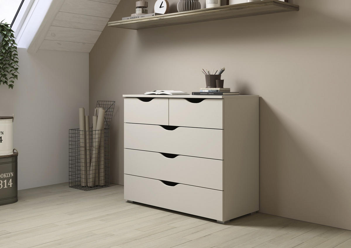 KOMMODE 93/81/42 cm  in Champagner  - Champagner/Silberfarben, Basics, Holzwerkstoff (93/81/42cm) - Boxxx