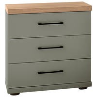 NACHTSCHRANK 50/57/36 cm  - Eiche Bianco/Salbeigrün, LIFESTYLE, Holzwerkstoff/Metall (50/57/36cm) - Landscape