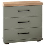 NACHTSCHRANK 50/57/36 cm  - Eiche Bianco/Salbeigrün, LIFESTYLE, Holzwerkstoff/Metall (50/57/36cm) - Landscape