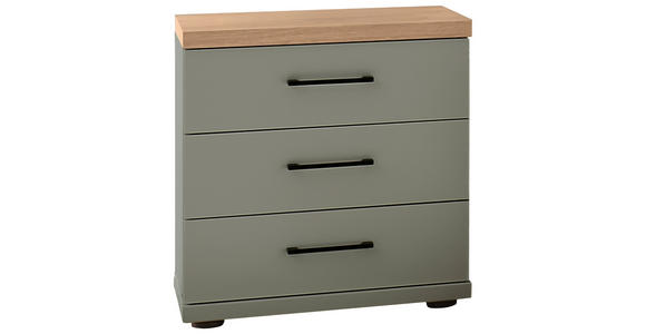 NACHTSCHRANK 50/57/36 cm  - Eiche Bianco/Salbeigrün, LIFESTYLE, Holzwerkstoff/Metall (50/57/36cm) - Landscape