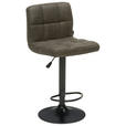 BARHOCKER in Metall, Textil Grau, Schwarz  - Schwarz/Grau, Design, Textil/Metall (44,5/92-113/48cm) - Carryhome