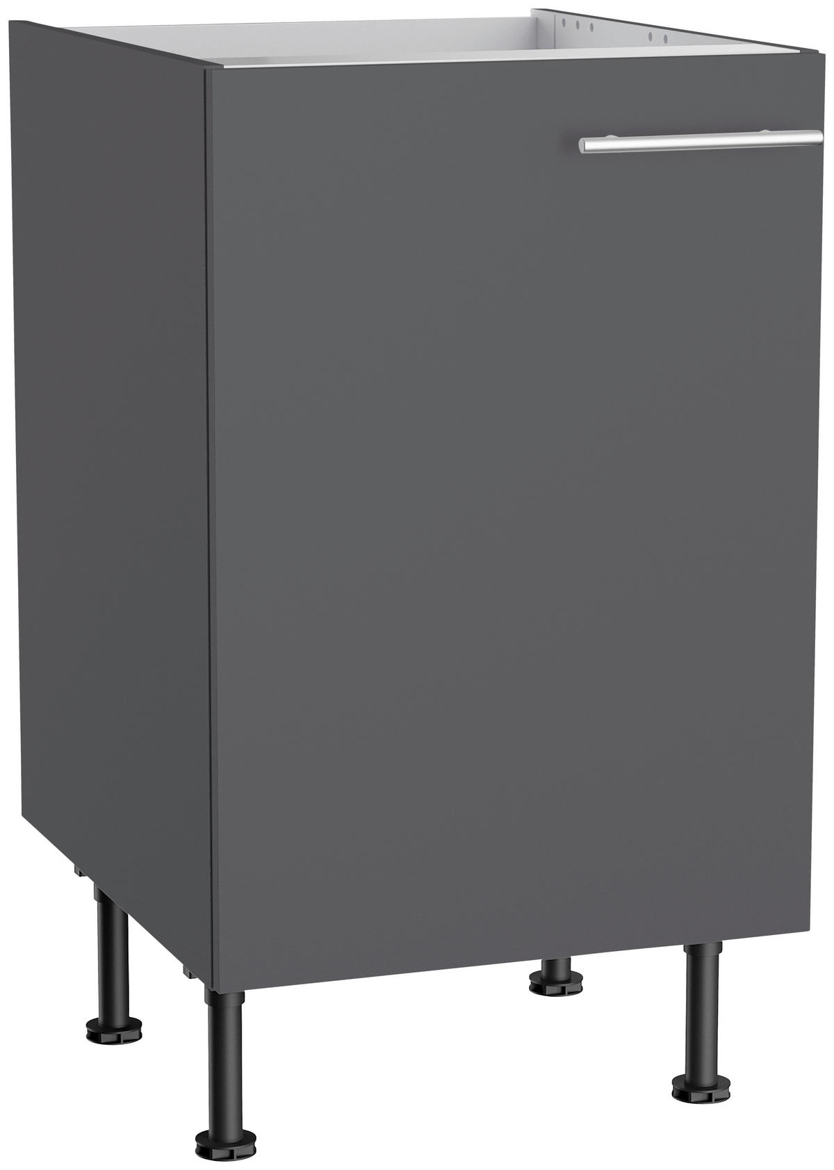 KÜCHENLEERBLOCK 210 cm   in Anthrazit  - Edelstahlfarben/Eichefarben, Basics, Holzwerkstoff/Metall (210cm) - Optifit