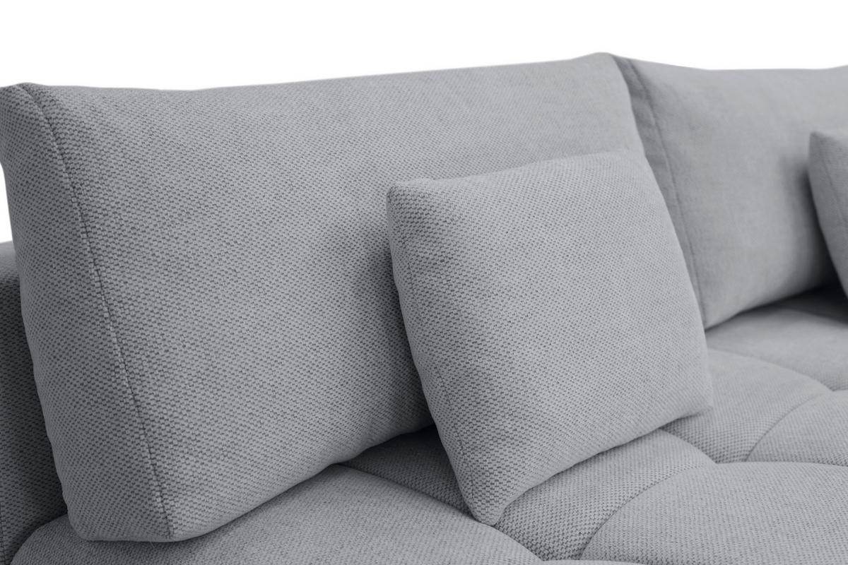 BOXSPRINGSOFA in Chenille Hellgrau  - Hellgrau/Schwarz, MODERN, Kunststoff/Textil (210/72/105cm) - Cantus