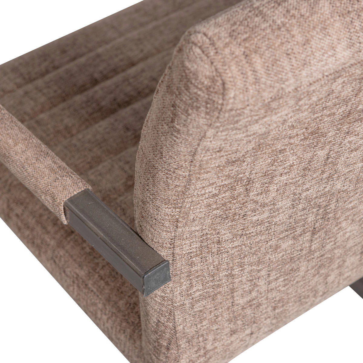 ARMLEHNSTUHL-SET 2 Stück  in Eisen Webstoff  - Schwarz/Braun, MODERN, Textil/Metall (54/87/62cm) - Livetastic