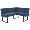 ECKBANK 160/130 cm  in Dunkelblau  - Schwarz/Dunkelblau, KONVENTIONELL, Textil/Metall (160/130cm) - MID.YOU