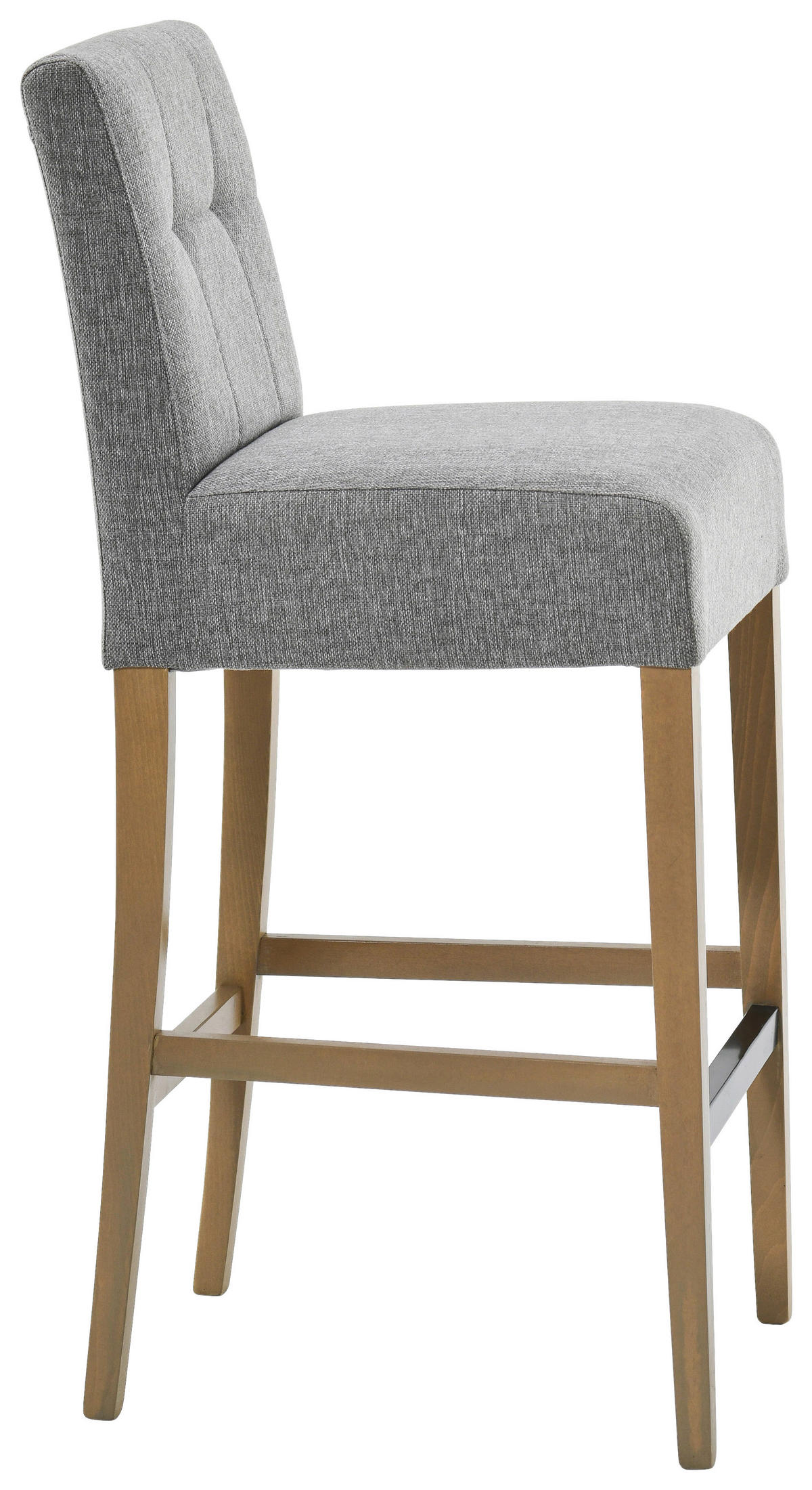 BAROVÁ STOLIČKA, svetlosivá - farba duba/svetlosivá, Konventionell, drevo/textil (42/102/53cm) - Carryhome