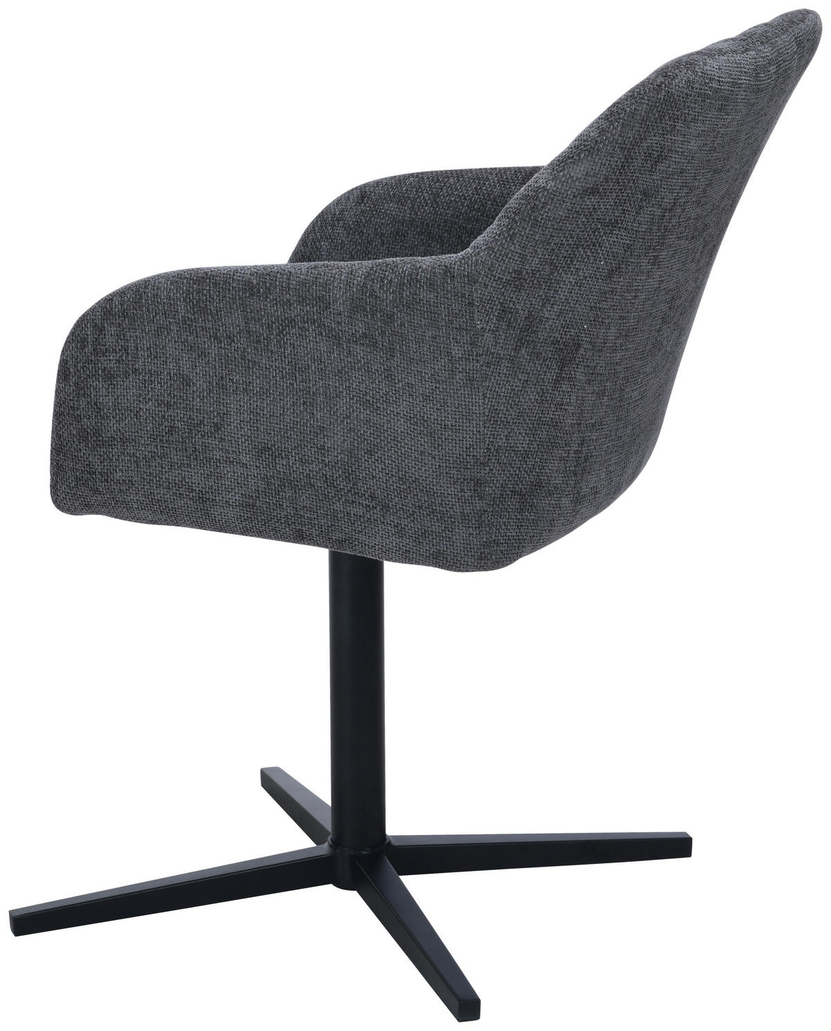 ARMLEHNSTUHL  in Eisen Leinenoptik  - Schwarz/Grau, MODERN, Holz/Textil (54/84/61cm) - Livetastic