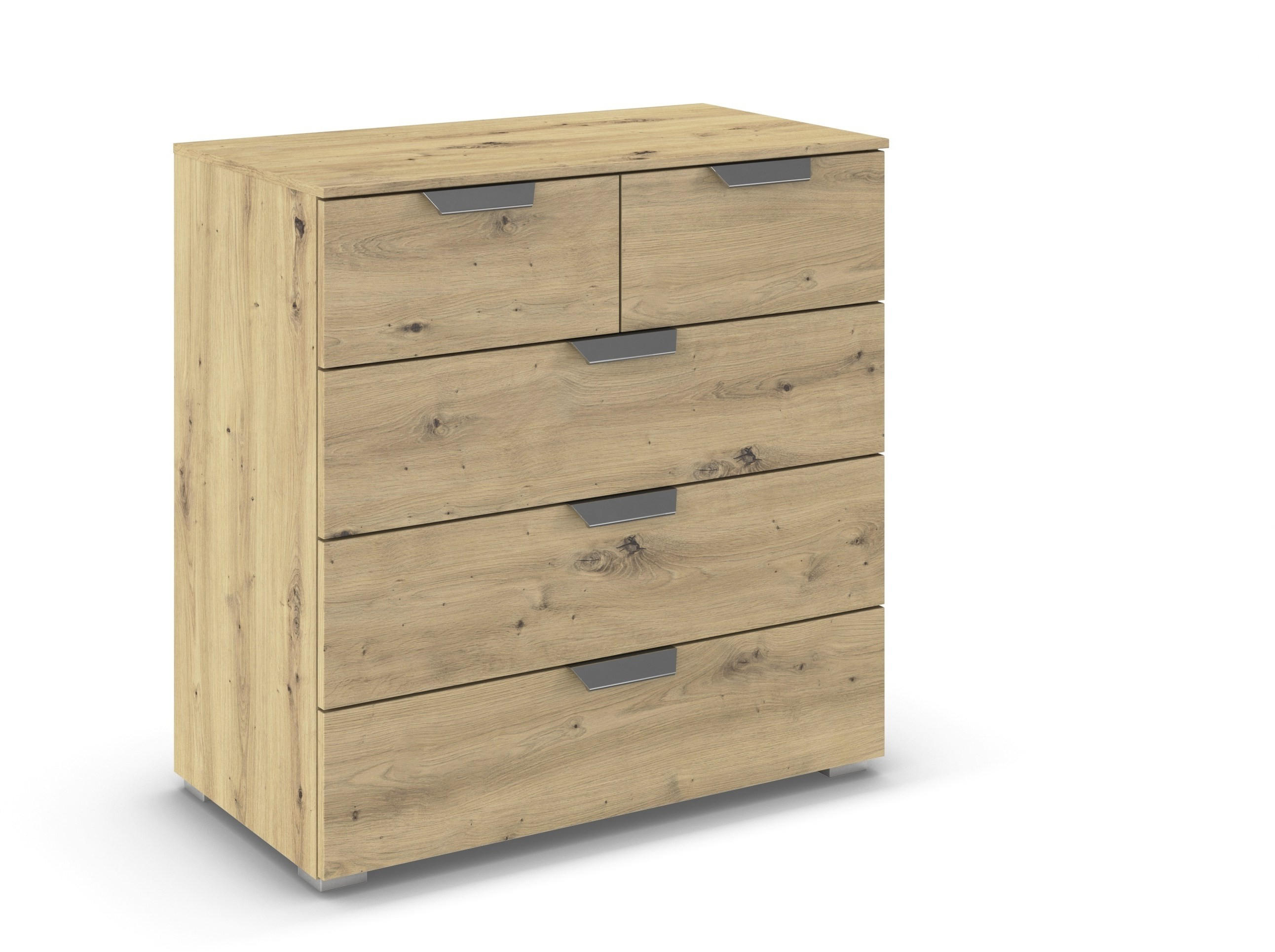 KOMMODE  in 80/81/42 cm  - Chromfarben/Eiche Artisan, Design, Holzwerkstoff/Metall (80/81/42cm) - Carryhome
