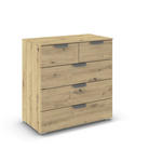 KOMMODE  in 80/81/42 cm  - Chromfarben/Eiche Artisan, Design, Holzwerkstoff/Metall (80/81/42cm) - Carryhome
