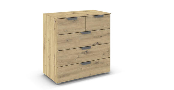 KOMMODE in 80/81/42 cm - Chromfarben/Eiche Artisan, Design, Holzwerkstoff/Metall (80/81/42cm) - Carryhome