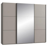 SCHWEBETÜRENSCHRANK 250/216/65 cm 3-türig Grau, Schwarz  - Schwarz/Grau, KONVENTIONELL, Glas/Holzwerkstoff (250/216/65cm) - Stylife