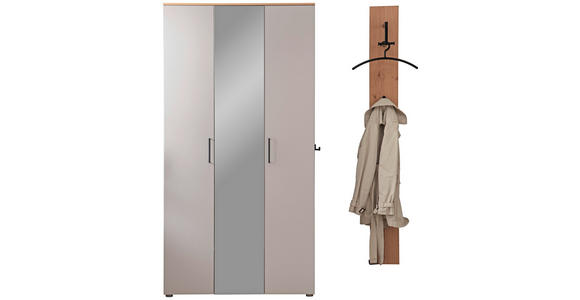 GARDEROBE 2-teilig  in 130/198/29 cm  - Wildeiche/Grau, Design, Holz/Holzwerkstoff (130/198/29cm) - Moderano